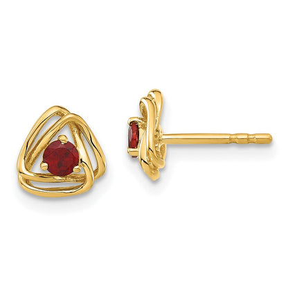 14K Gelbgold Ohrstecker mit Granat