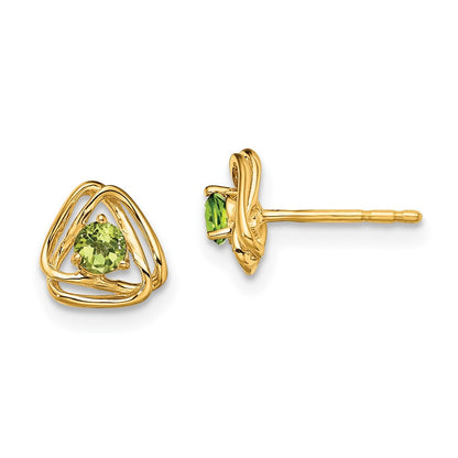 14K Gelbgold Peridot-Ohrstecker