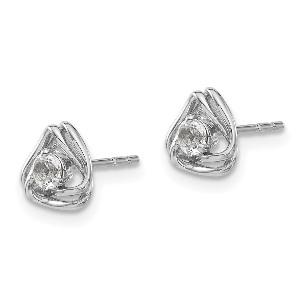 14K Weißgold Weißtopas-Ohrstecker