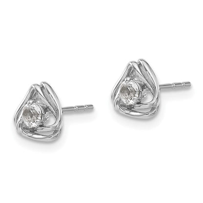 14K Weißgold Weißtopas-Ohrstecker