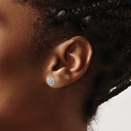 14K Weißgold Weißtopas-Ohrstecker