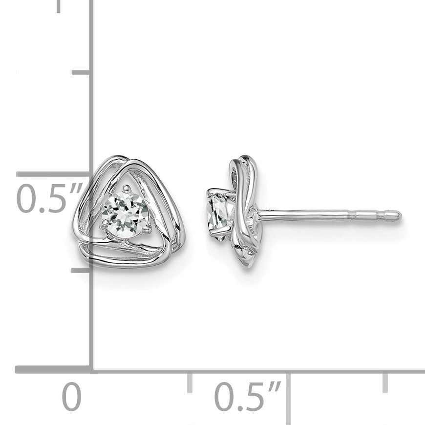 14K Weißgold Ohrstecker mit Knoten-Design mit im Labor gezüchteten Diamanten, VS/SI+ G+