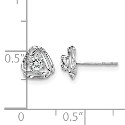 14K Weißgold Ohrstecker mit Knoten-Design mit im Labor gezüchteten Diamanten, VS/SI+ G+