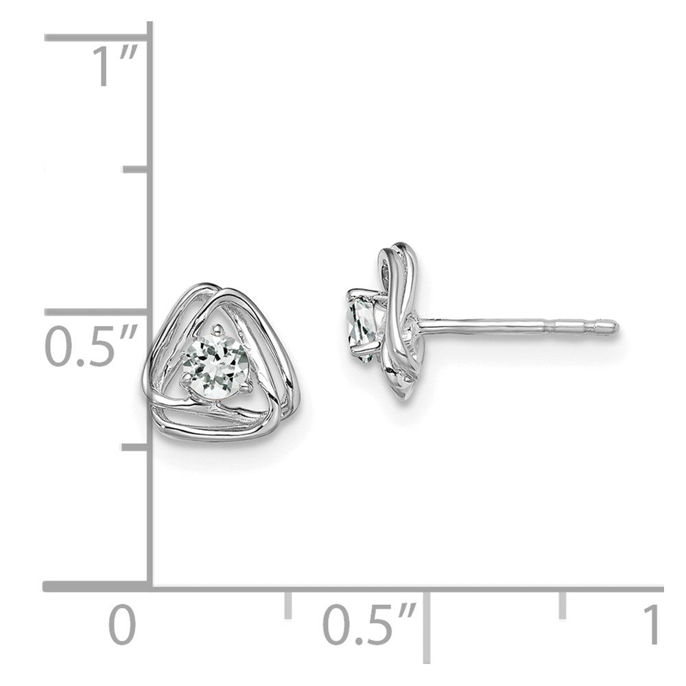 14K Weißgold Weißtopas-Ohrstecker
