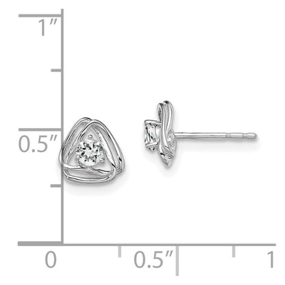 14K Weißgold Weißtopas-Ohrstecker