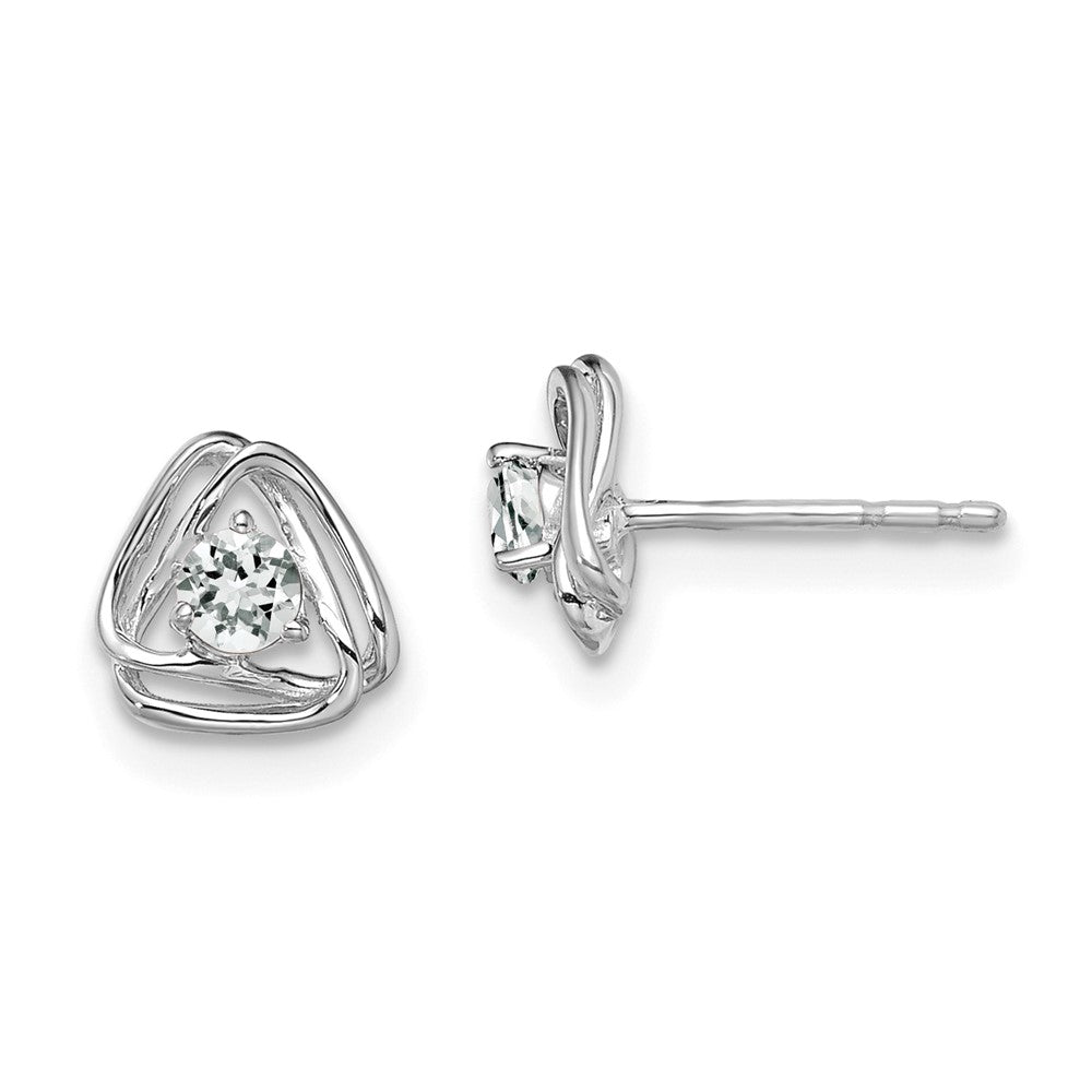 14K Weißgold Weißtopas-Ohrstecker