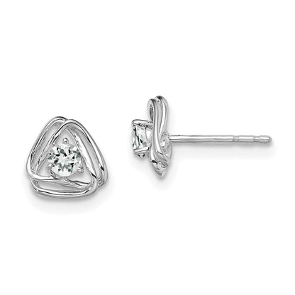 14K Weißgold Weißtopas-Ohrstecker