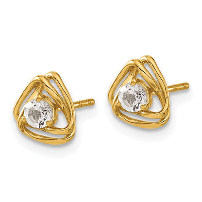 14K Gelbgold Ohrstecker mit Weißtopas