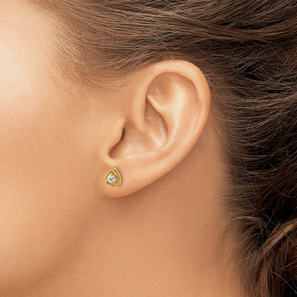 14K Gelbgold Ohrstecker mit Weißtopas