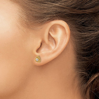 14K Gelbgold Knoten-Ohrstecker mit 0,2 ct. laborgezüchteten Diamanten VS/SI+ G+