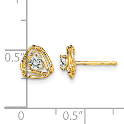 14K Gelbgold Ohrstecker mit Weißtopas