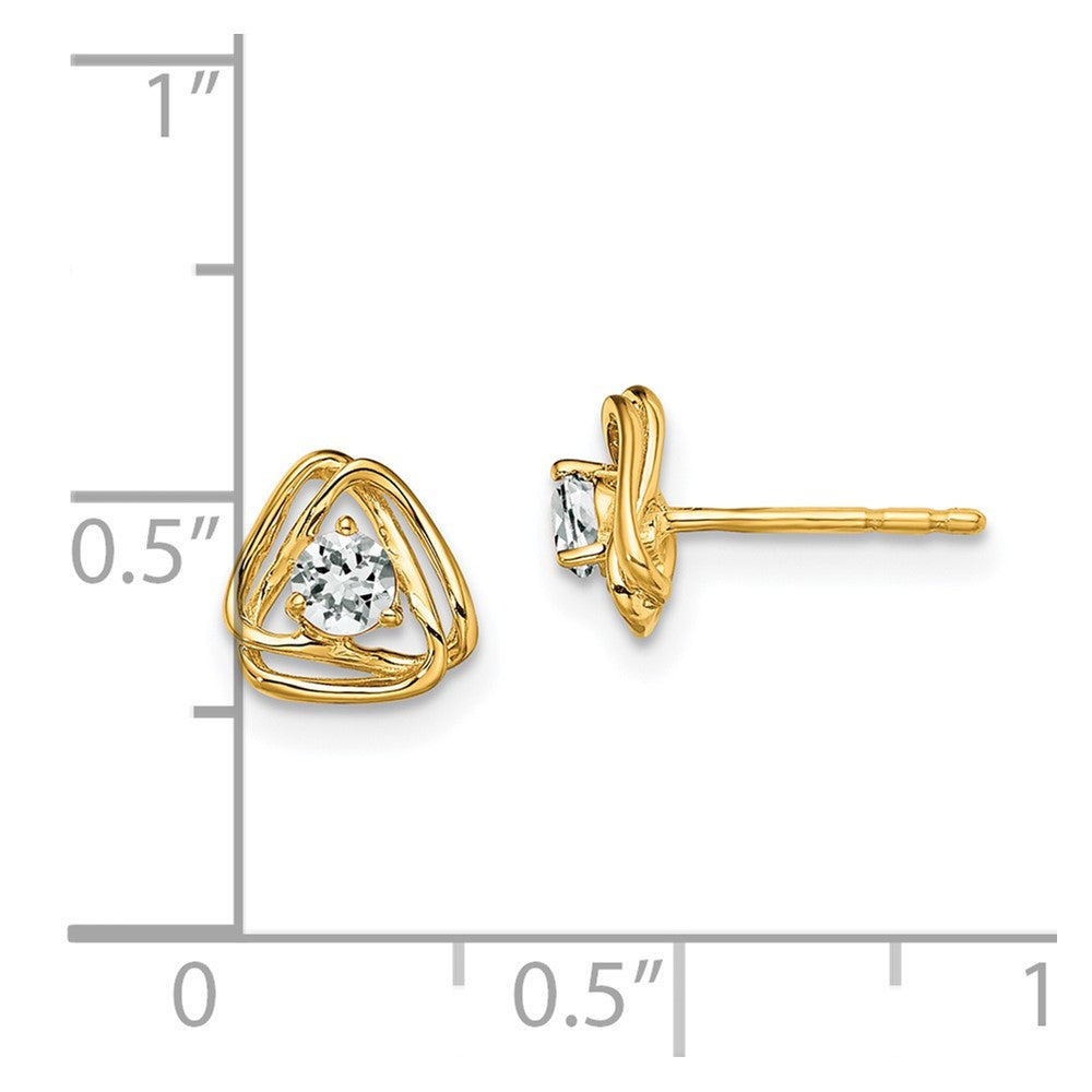 14K Gelbgold Ohrstecker mit Weißtopas