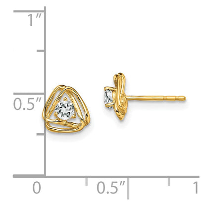 14K Gelbgold Ohrstecker mit Weißtopas
