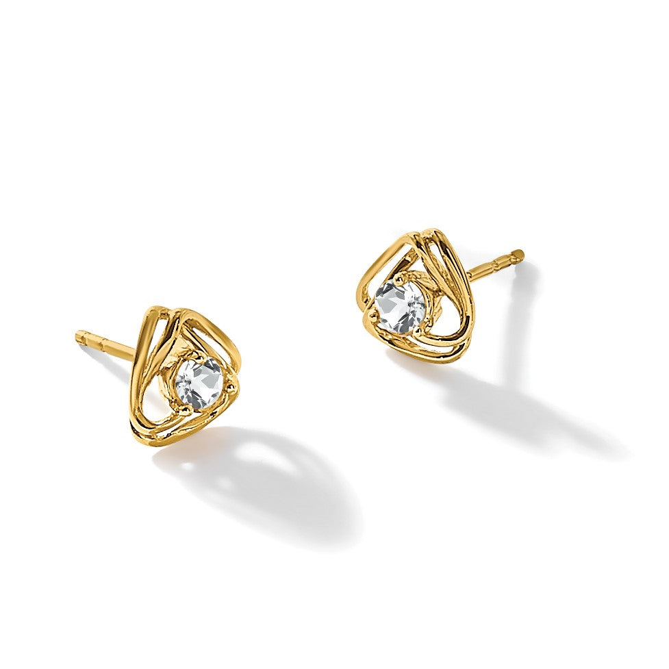 14K Gelbgold Ohrstecker mit Weißtopas