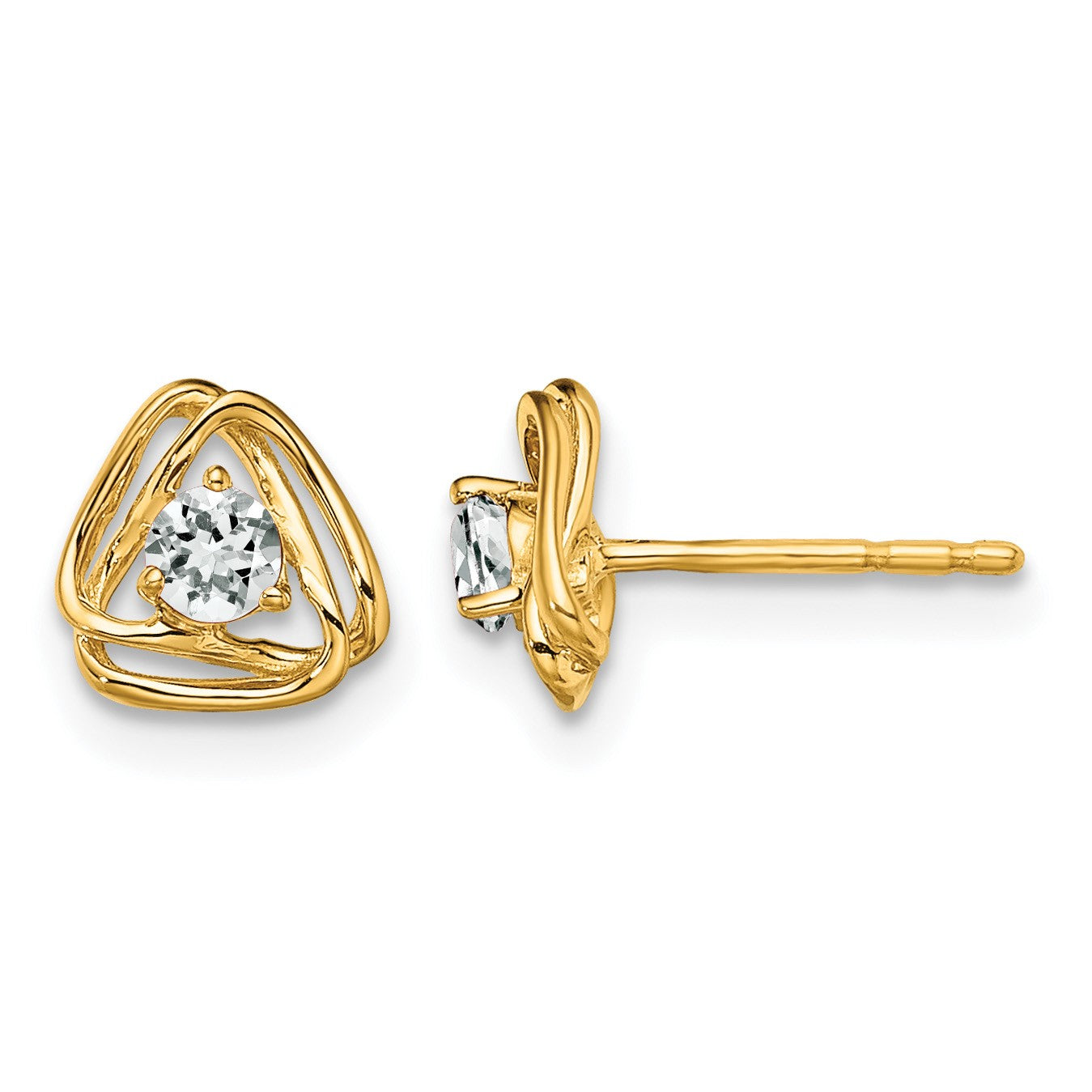14K Gelbgold Ohrstecker mit Weißtopas