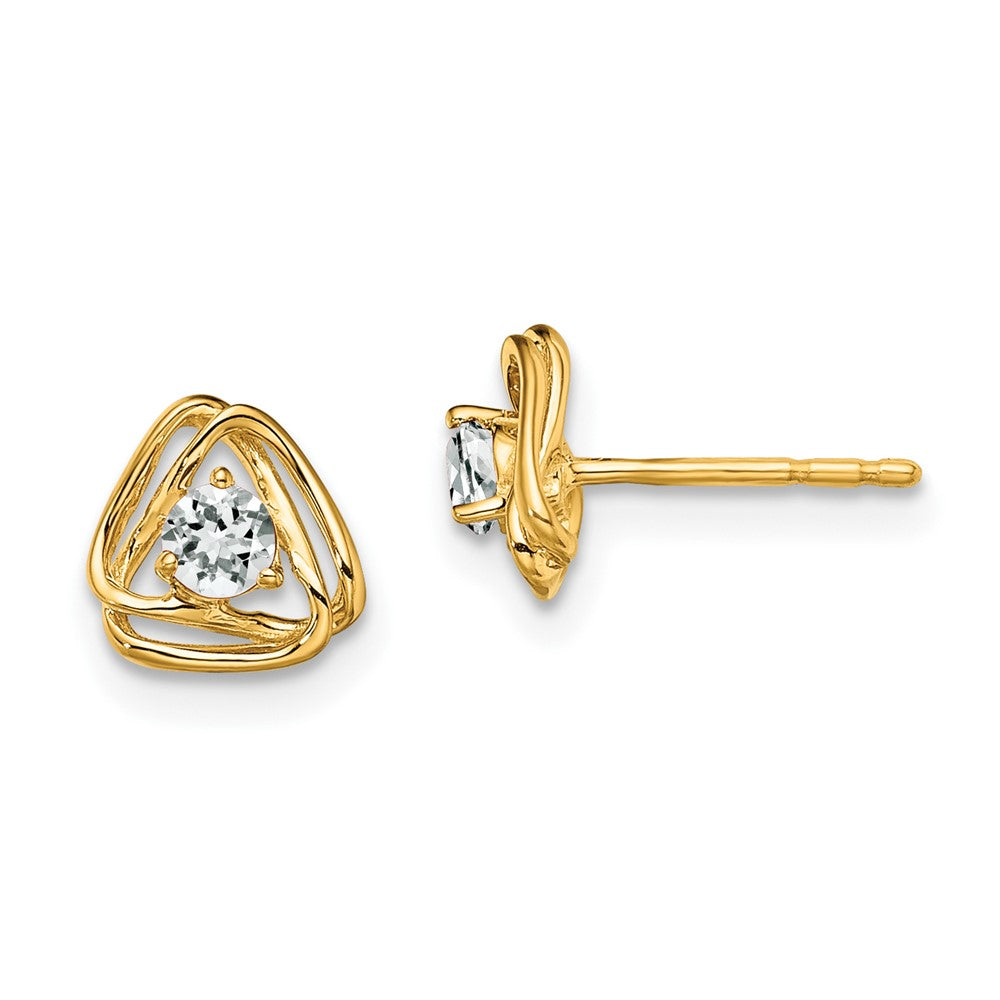 14K Gelbgold Ohrstecker mit Weißtopas