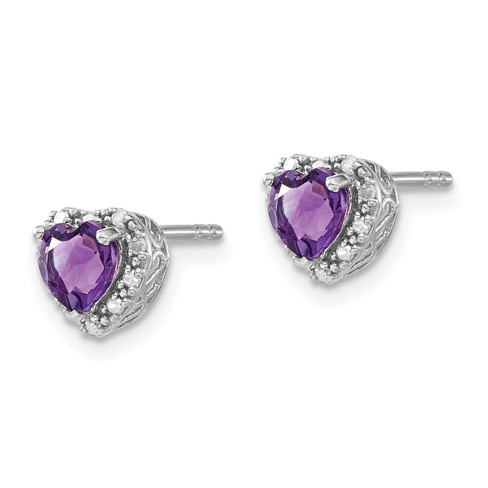 Sterling-Silber-Ohrringe mit Amethyst und echten Diamanten