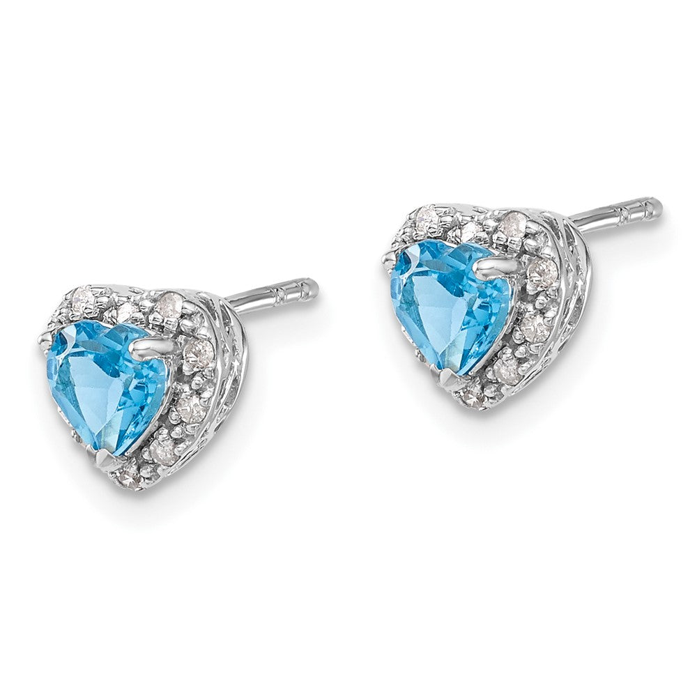 Sterling Silber Ohrringe mit blauem Topas und echten Diamanten
