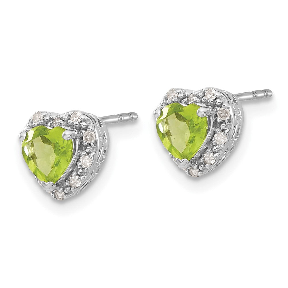 Sterling-Silber-Ohrringe mit Peridot und echten Diamanten