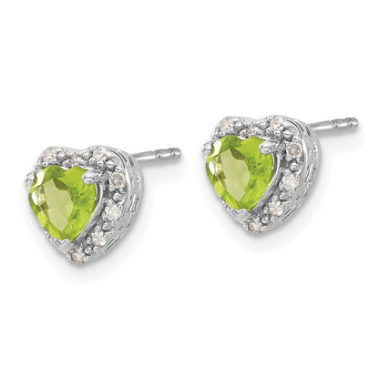 Sterling-Silber-Ohrringe mit Peridot und echten Diamanten