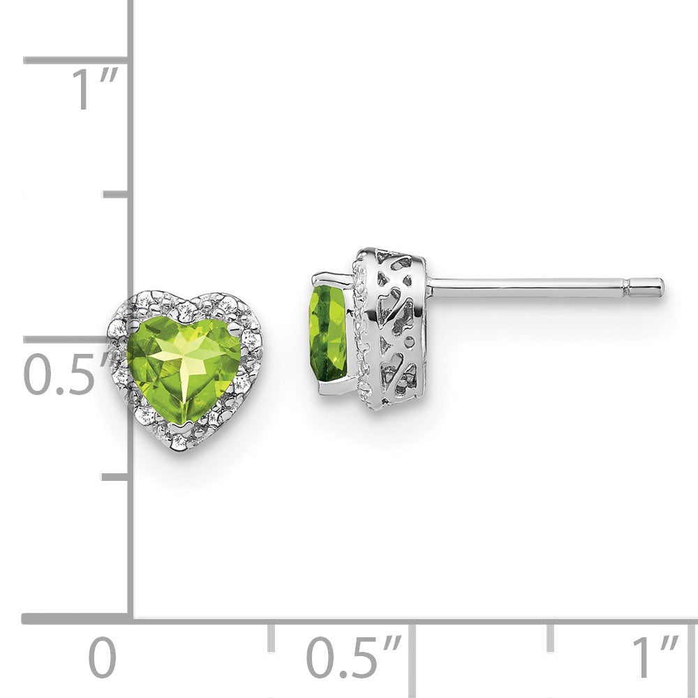Sterling-Silber-Ohrringe mit Peridot und echten Diamanten