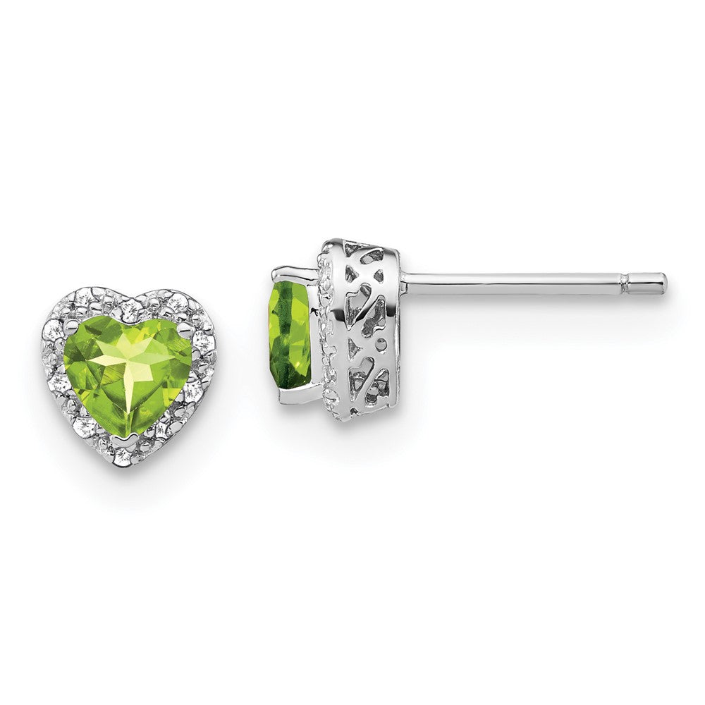 Sterling-Silber-Ohrringe mit Peridot und echten Diamanten