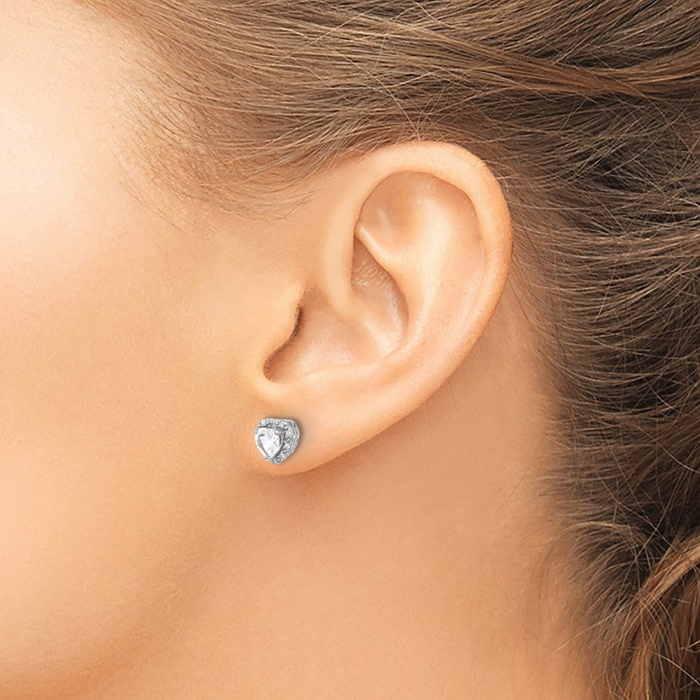 Ohrringe aus Sterling-Silber mit Weißtopas und echten Diamanten