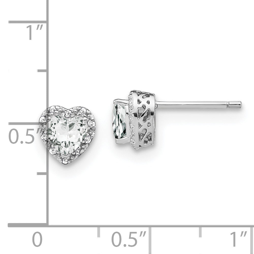 Ohrringe aus Sterling-Silber mit Weißtopas und echten Diamanten