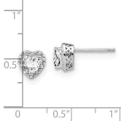 Ohrringe aus Sterling-Silber mit Weißtopas und echten Diamanten