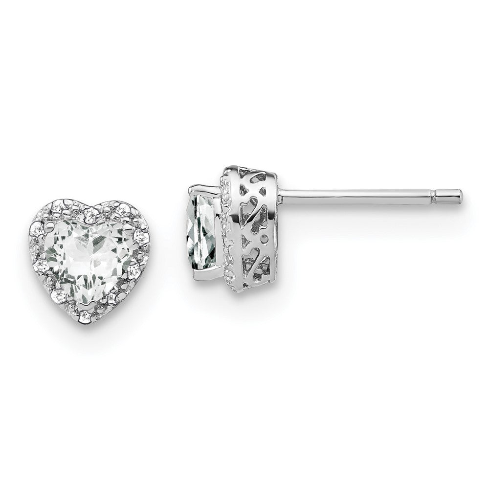 Ohrringe aus Sterling-Silber mit Weißtopas und echten Diamanten