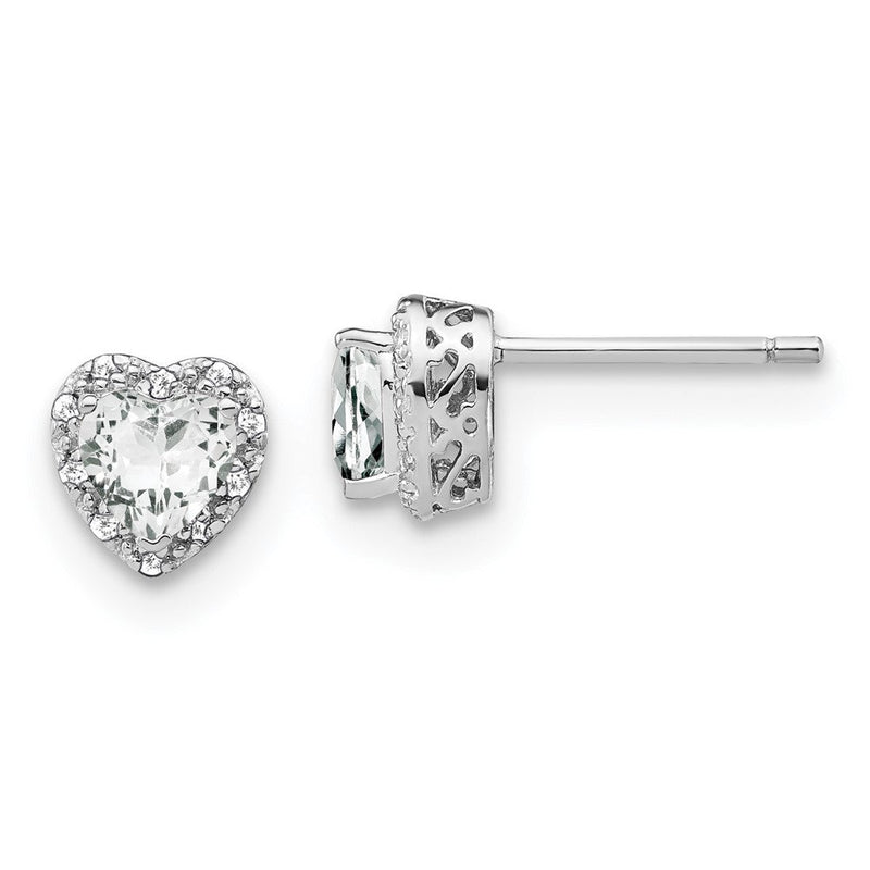 Ohrringe aus Sterling-Silber mit Weißtopas und echten Diamanten