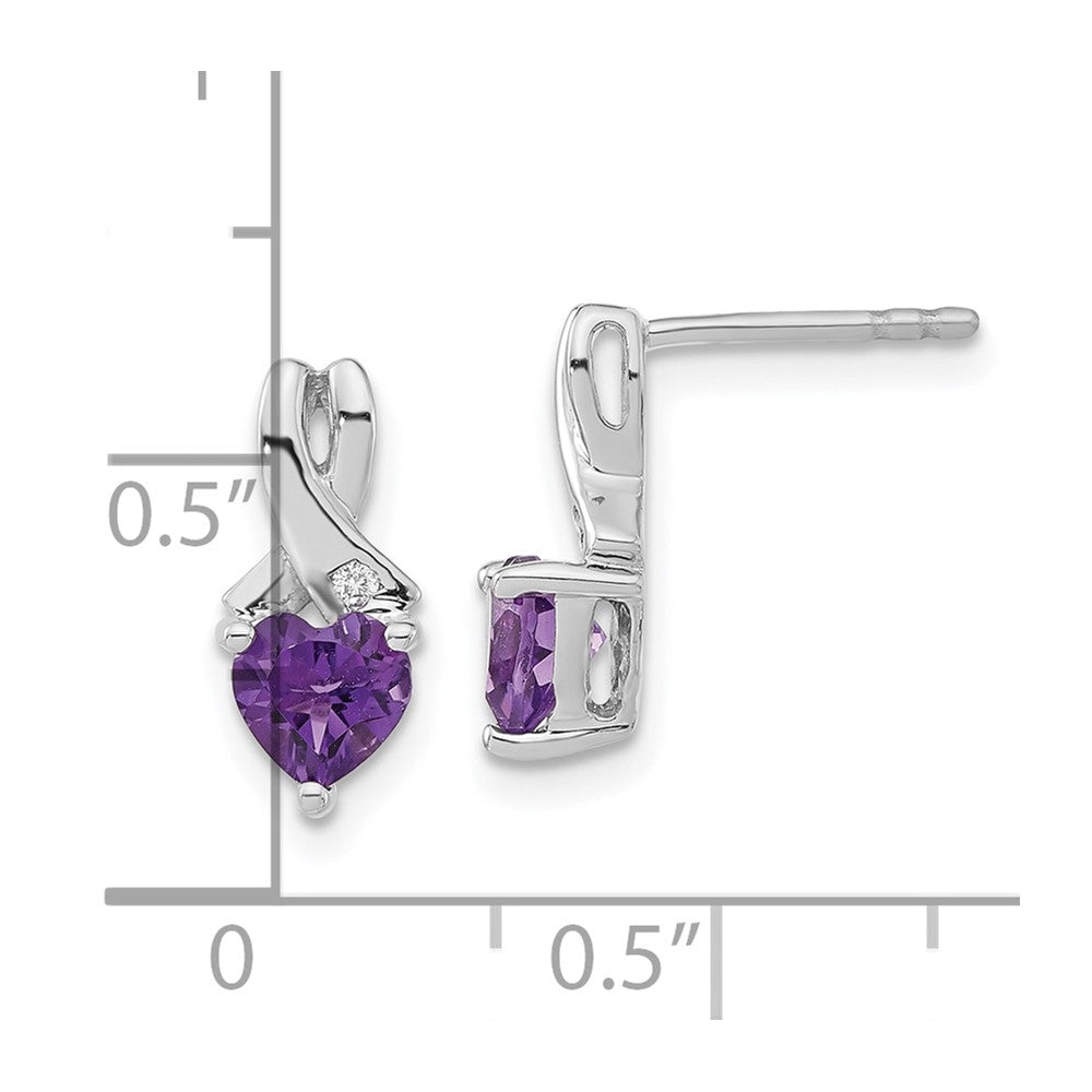 Ohrringe mit Amethyst und echten Diamanten aus Sterling-Silber