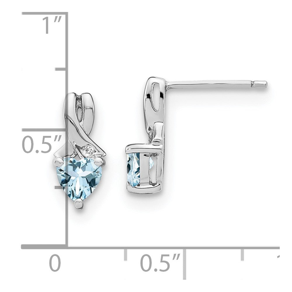 Sterling Silber Aquamarin- und Echt-Diamant-Ohrringe