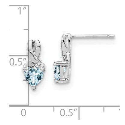 Sterling Silber Aquamarin- und Echt-Diamant-Ohrringe