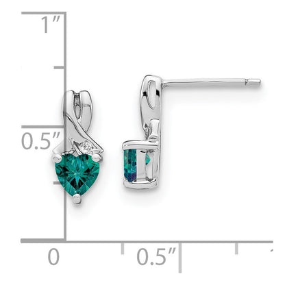 Ohrringe aus Sterling-Silber mit synthetischem Alexandrit und echtem Diamant