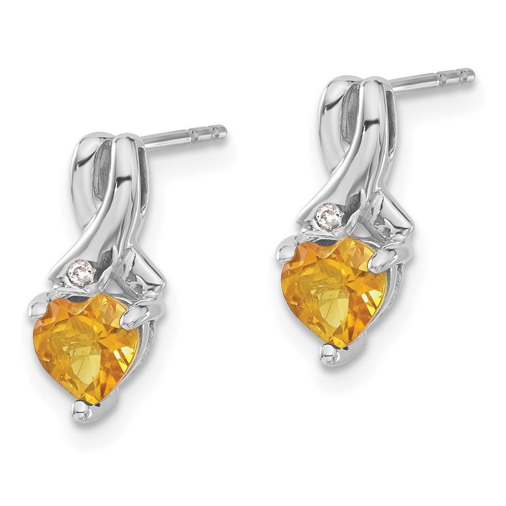 Ohrringe aus Sterling-Silber mit Citrin und echten Diamanten