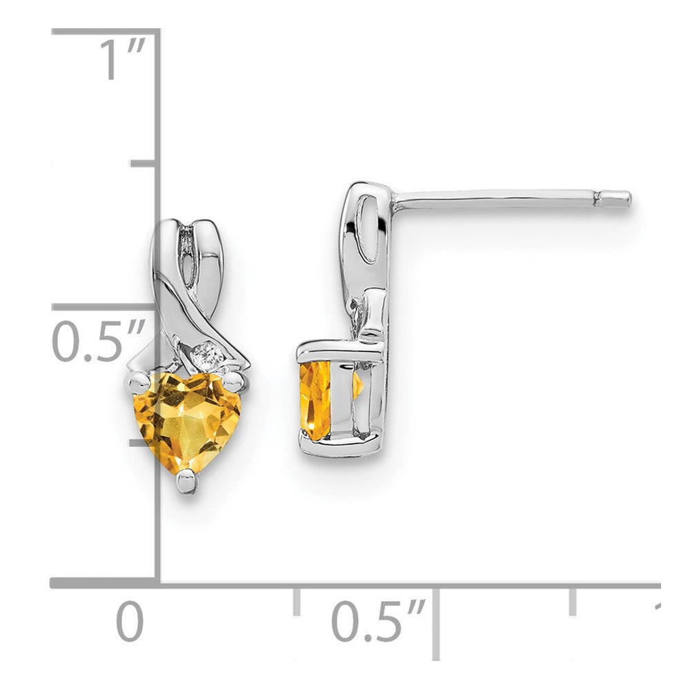 Ohrringe aus Sterling-Silber mit Citrin und echten Diamanten