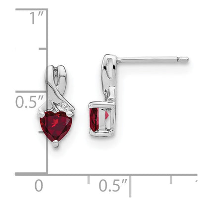 Ohrringe aus Sterlingsilber mit Zucht-Rubin und echten Diamanten