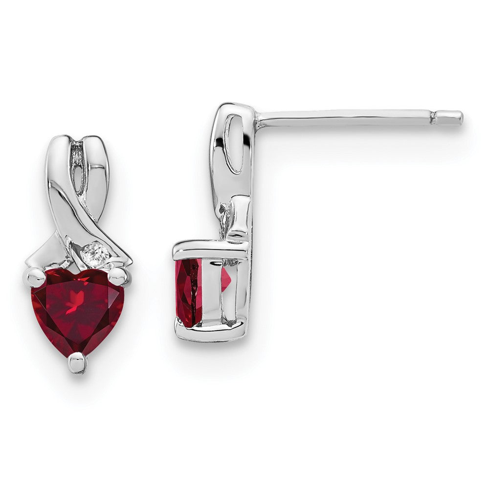 Ohrringe aus Sterlingsilber mit Zucht-Rubin und echten Diamanten