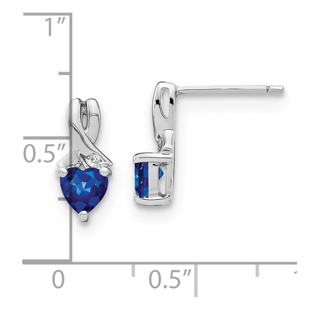 Ohrringe aus Sterlingsilber mit synthetischem Saphir und echtem Diamant