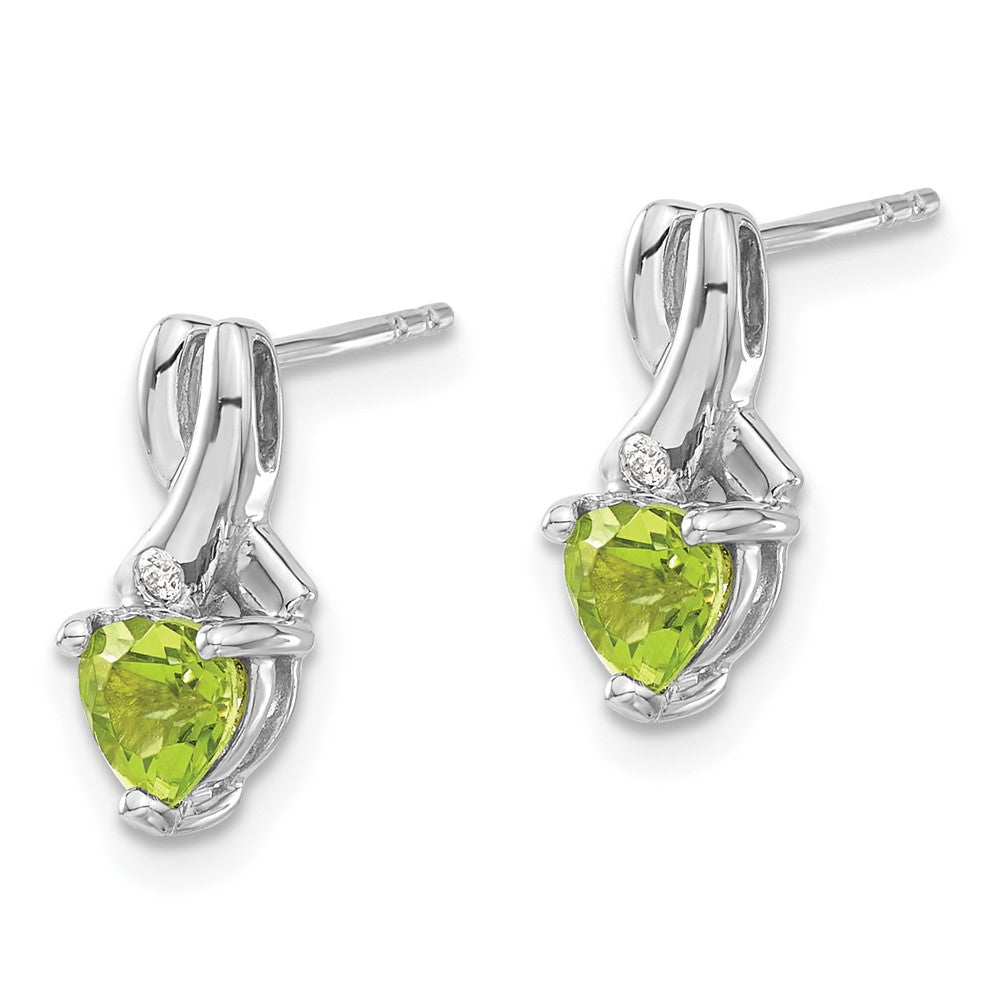 Sterling Silber Ohrringe mit Peridot und echten Diamanten