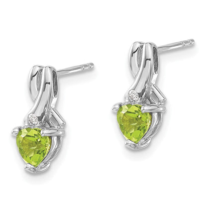 Sterling Silber Ohrringe mit Peridot und echten Diamanten