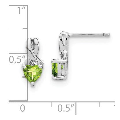 Sterling Silber Ohrringe mit Peridot und echten Diamanten