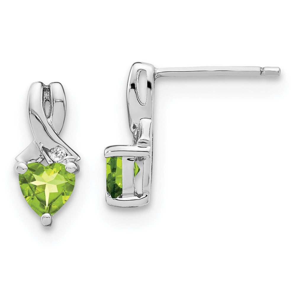 Sterling Silber Ohrringe mit Peridot und echten Diamanten