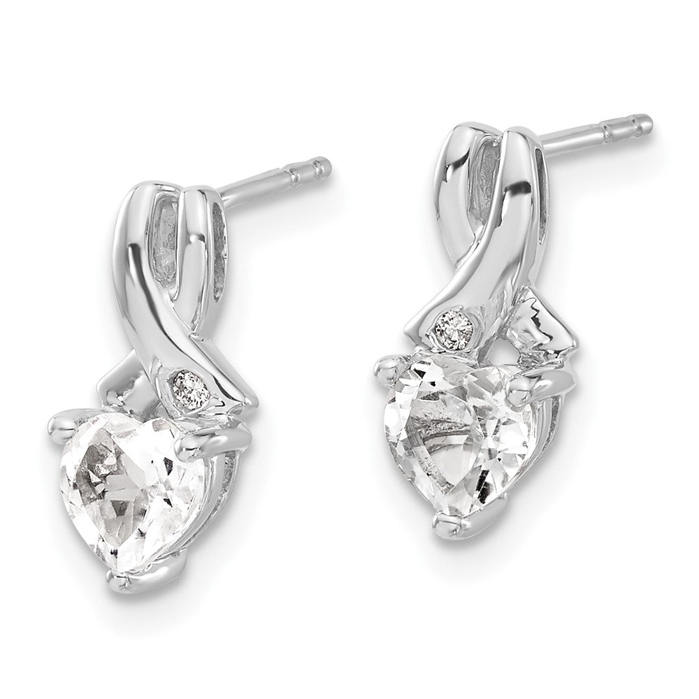 Sterling Silber Ohrringe mit weißem Topas und echten Diamanten