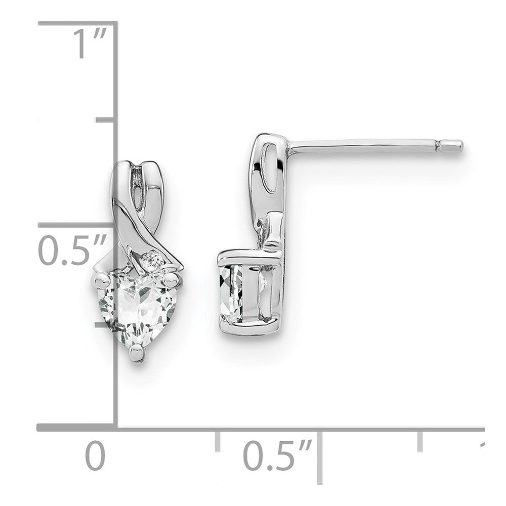 Sterling Silber Ohrringe mit weißem Topas und echten Diamanten