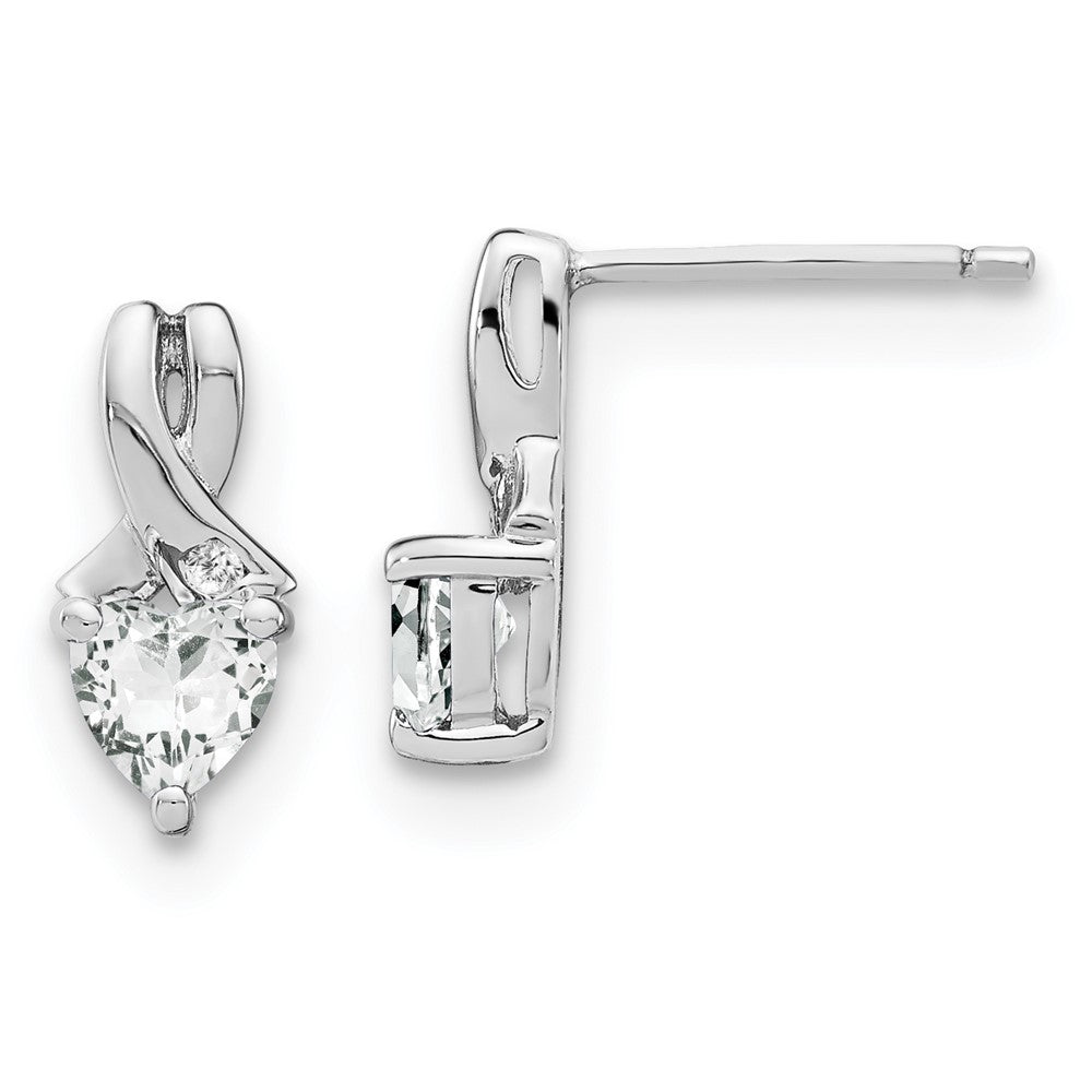 Sterling Silber Ohrringe mit weißem Topas und echten Diamanten
