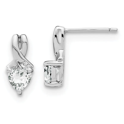 Sterling Silber Ohrringe mit weißem Topas und echten Diamanten