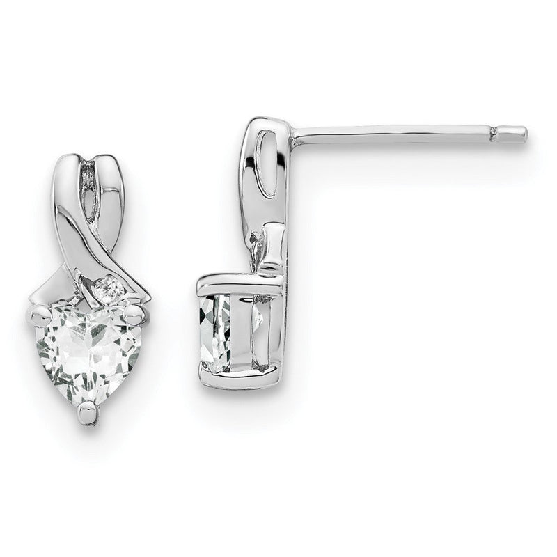 Sterling Silber Ohrringe mit weißem Topas und echten Diamanten