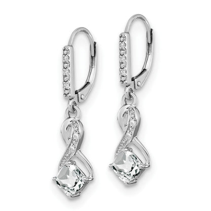 Ohrringe aus Sterlingsilber mit Weißtopas und echten Diamanten